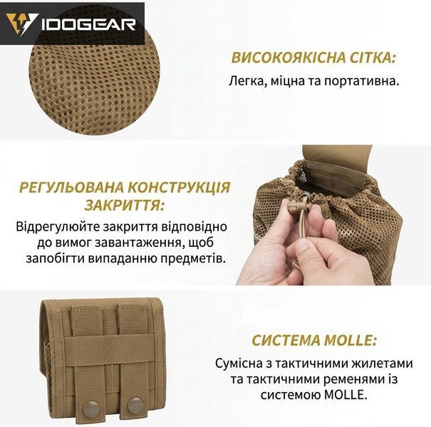 Підсумок тактичний для скидання магазинів IDOGEAR, MOLLE Multicam 594288553 фото