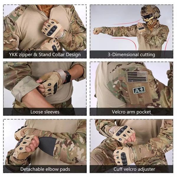Тактична сорочка військова Убакс Idogear G3 з налокітниками, multicam Rip-Stop, розмір S 573272722 фото