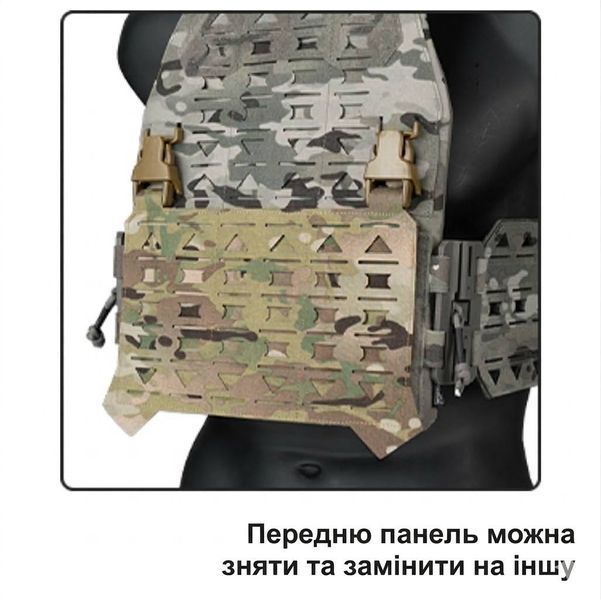 Тактичний жилет-плитоноска Toptacpro 500D, розгрузка з швидким скидом Нейлон Multicam 582542572 фото