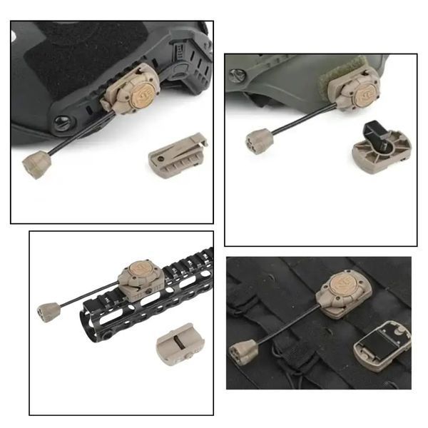 Тактичний ліхтар Night Evolution для шолома з 4 кріпленнями Picatinny FAST MOLLE 3в1 LED (білий червоний ІЧ) 579853933 фото