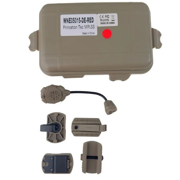 Тактичний ліхтар Night Evolution для шолома з 4 кріпленнями Picatinny FAST MOLLE 3в1 LED (білий червоний ІЧ) 579853933 фото