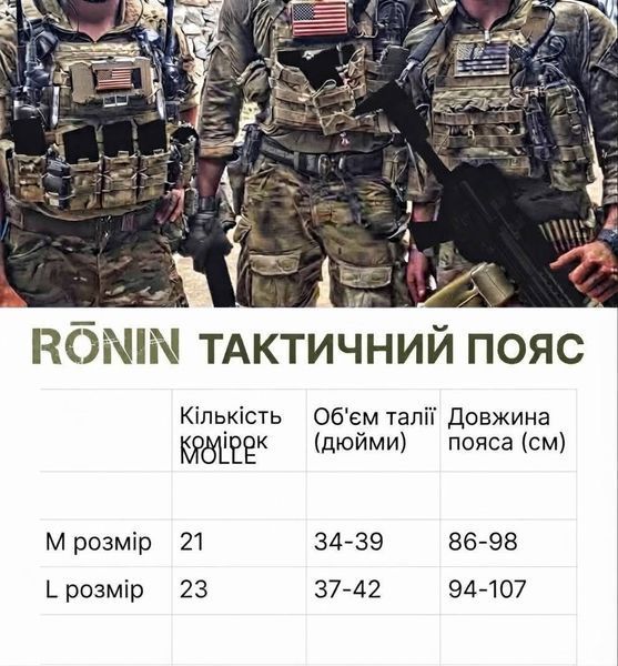 Разгрузочный тактический ремень Ronin Votagoo, пряжка Cobra, Мультикам, размер М vtg-bg1000m фото