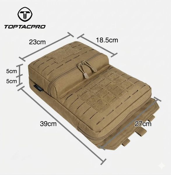 Штурмова панель на плитоноску TOPTACPRO штурмовий рюкзак-панель з системою Molle Койот, Cordura 500D 583716610 фото