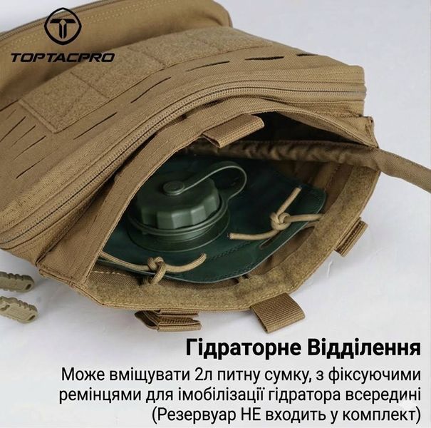 Штурмова панель на плитоноску TOPTACPRO штурмовий рюкзак-панель з системою Molle Койот, Cordura 500D 583716610 фото