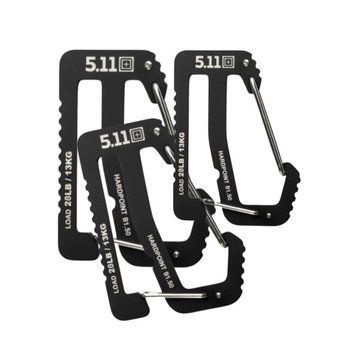 Набір карабінів 5.11 Tactical Hardpoint В150, для ключів та спорядженя, сталь 3CR13MOV, колір чорний (Black) 579688291 фото