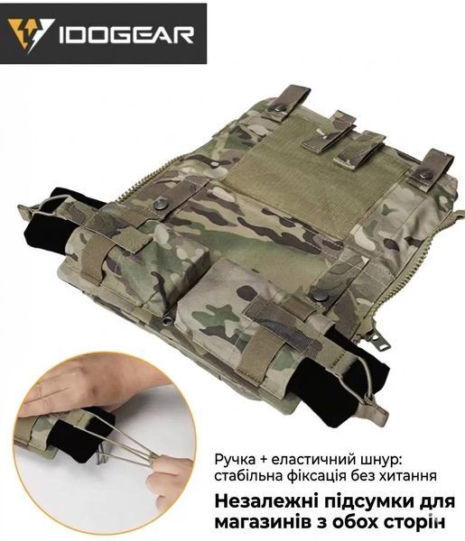 Тактична штурмова задня панель IDOGEAR Zip-On Panel, рюкзак-підсумок під гідратор, Multicam 592344571 фото